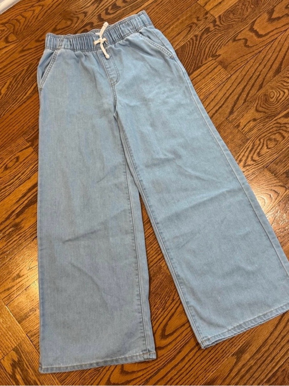 Old Navy girls light blue high rise baggy wide leg jeans / denim size 10/12